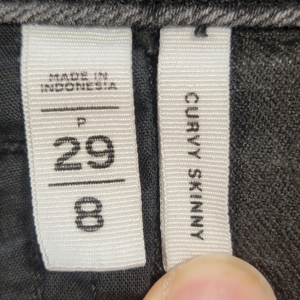 LOFT Ann Taylor Jeans Women's Curvy Skinny Black Wash Denim Size 29/8‎ Mid Rise - Picture 4 of 10